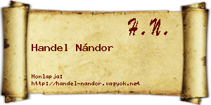 Handel Nándor névjegykártya